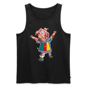 Fan Pig Cameroon - Men's Premium Organic Tank Top - black - Front - AI Model Male 178 light (178cm)