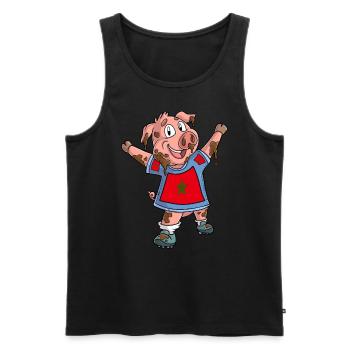 Fan Pig Morocco - Men's Premium Organic Tank Top - black - Front - AI Model Male 178 light (178cm)