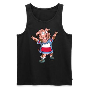 Fan Pig Poland - Men's Premium Organic Tank Top - black - Front - AI Model Male 178 light (178cm)