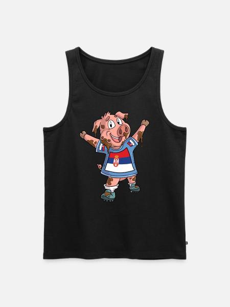 Fan Pig Serbie - Débardeur bio Premium Homme - noir