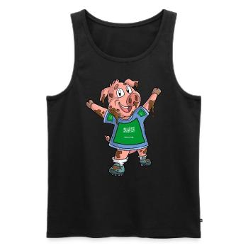 Fan Pig Arabie Saoudite - Débardeur bio Premium Homme - noir - Devant - Michal (187cm)