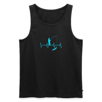 Angel Herzschlag - Männer Premium Bio Tank Top - Schwarz - Vorne - Michal (187cm)
