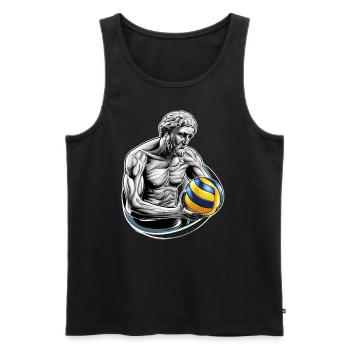 Volleyball - Männer Premium Bio Tank Top - Schwarz - Vorne - Michal (187cm)