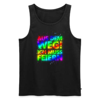 Out of the way, I gotta celebrate Sayings, Party, Fun - Men's Premium Organic Tank Top - black - Front - Michal (187cm)