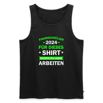 Apprenti conducteur 2024 Cadeau Permis de conduire Drôle - Débardeur bio Premium Homme - noir - Devant - AI Model Male 178 light (178cm)