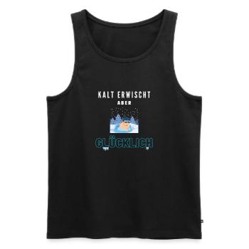 Eisbaden Ice bath baden ice bathing Kältebad kalt - Men's Premium Organic Tank Top - black - Front - AI Model Male 178 light (178cm)