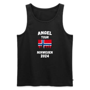 NORWEGEN 2024 - Angel Tour nach Norwegen Flagge - Männer Premium Bio Tank Top - Schwarz - Vorne - Michal (187cm)