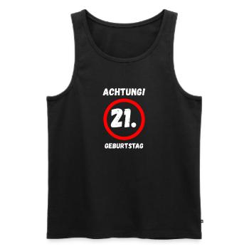 21. Geburtstag Mann Frau 12 Jahre Deko Lustig - Männer Premium Bio Tank Top - Schwarz - Vorne - Michal (187cm)