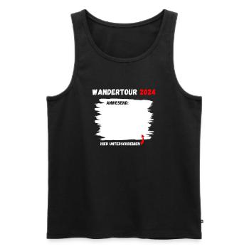 Wander Tour 2024 Berge Klettern T-Shirt - Männer Premium Bio Tank Top - Schwarz - Vorne - Michal (187cm)
