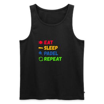 Eat Sleep Padel Repeat Paddle Tennis Paddleball - Männer Premium Bio Tank Top - Schwarz - Vorne - Michal (187cm)