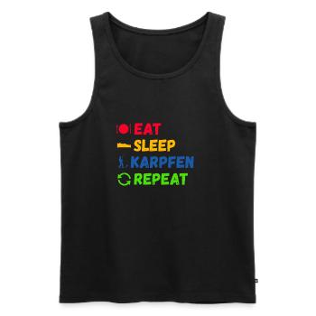 Eat Sleep Karpfen Repeat Karpfen-Angler Geschenk - Männer Premium Bio Tank Top - Schwarz - Vorne - Michal (187cm)
