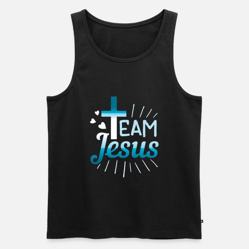 TEAM JESUS - CHRISTLICH - Männer Premium Bio Tank Top - Schwarz