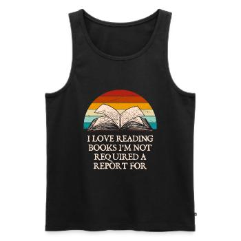 Liebe Lesen Bücher Introvertierte Buchliebhaber An - Männer Premium Bio Tank Top - Schwarz - Vorne - AI Model Male 178 light (178cm)