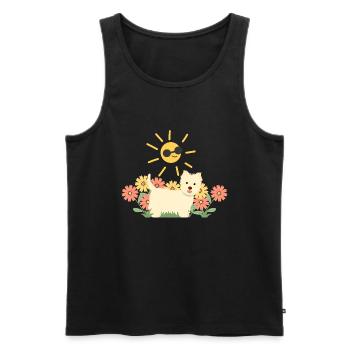 Happy West Highland White Terrier im Sonnenschein - Männer Premium Bio Tank Top - Schwarz - Vorne - Michal (187cm)
