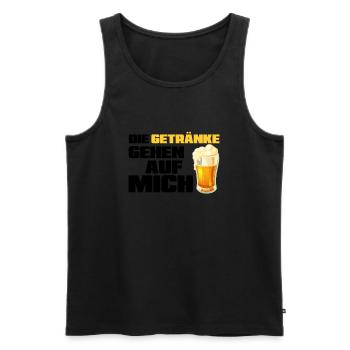 Die Getränke gehen auf mich - Motto - Party - Part - Männer Premium Bio Tank Top - Schwarz - Vorne - AI Model Male 178 light (178cm)
