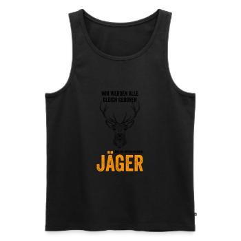 Alle gleich geboren, Nur die besten werden Jäger - - Männer Premium Bio Tank Top - Schwarz - Vorne - Michal (187cm)