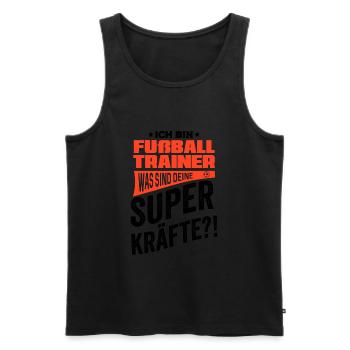 ich Bin Fussball Trainer was sind Deine Superkräft - Männer Premium Bio Tank Top - Schwarz - Vorne - AI Model Male 178 light (178cm)