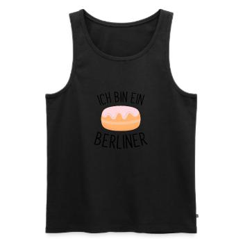 ich bin ein Berliner, JFK - Berliner - Berlin - wa - Männer Premium Bio Tank Top - Schwarz - Vorne - AI Model Male 178 light (178cm)
