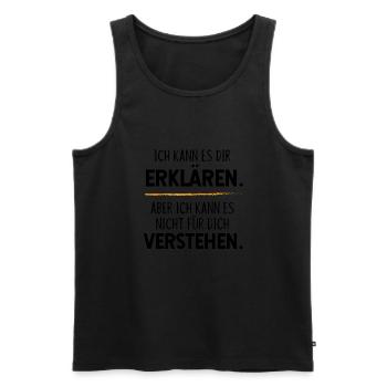 Ich kann es dir erklären, Physik & Mathe Ingenieur - Männer Premium Bio Tank Top - Schwarz - Vorne - Michal (187cm)