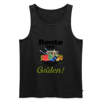 Rente 2022 Endlich Zeit für den Garten Rentner 202 - Männer Premium Bio Tank Top - Schwarz - Vorne - AI Model Male 178 light (178cm)