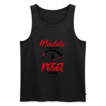 Mädels Egal was passiert Pegel halten - Männer Premium Bio Tank Top - Schwarz - Vorne - Michal (187cm)