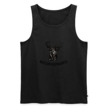 Waidmannsheil, Geweih, Jäger, Jagen - Männer Premium Bio Tank Top - Schwarz - Vorne - Michal (187cm)