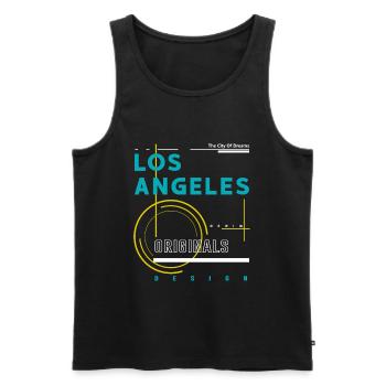 Los Angeles Streetwear Schriftzug Kalifornien - Männer Premium Bio Tank Top - Schwarz - Vorne - Michal (187cm)