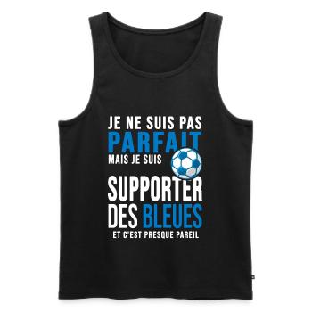 football féminin supporter des bleues france - Débardeur bio Premium Homme - noir - Devant - AI Model Male 178 light (178cm)