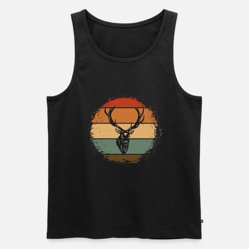 Hirsch - Männer Premium Bio Tank Top - Schwarz