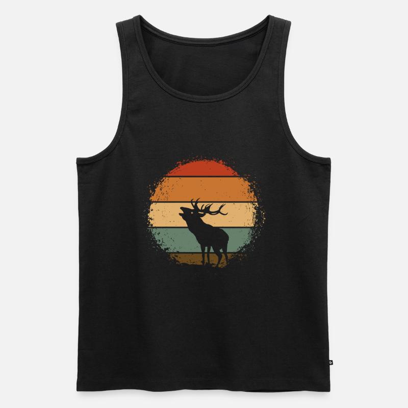 Hirsch - Männer Premium Bio Tank Top - Schwarz