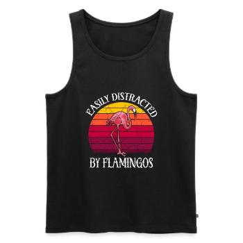 Flamingo-Geistertier Flamingo-Liebhaber - Männer Premium Bio Tank Top - Schwarz - Vorne - Michal (187cm)