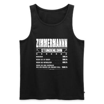 Zimmermann Stundenlohn Gehalt Zimmerer Spruch - Männer Premium Bio Tank Top - Schwarz - Vorne - AI Model Male 178 light (178cm)