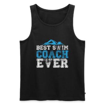Schwimmen Trainer - Männer Premium Bio Tank Top - Schwarz - Vorne - AI Model Male 178 light (178cm)