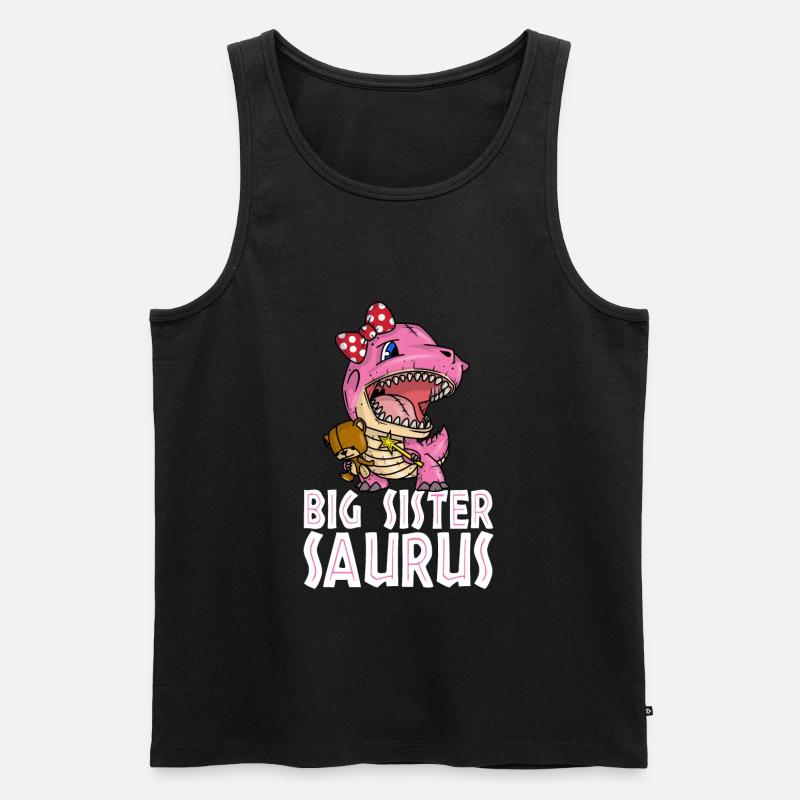 Big Sistersaurus - Männer Premium Bio Tank Top - Schwarz