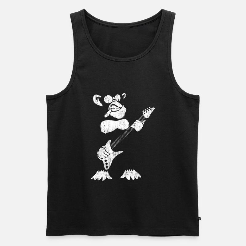 Rock'n'Roll-Affe - Männer Premium Bio Tank Top - Schwarz