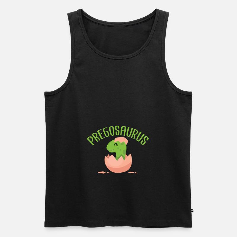 Pregosaurus - Männer Premium Bio Tank Top - Schwarz