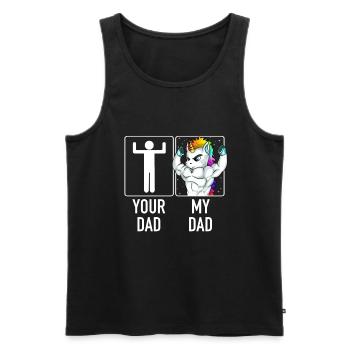 Son Daughter of Unicorn Dad Tee - Your Dad My Dad - Men's Premium Organic Tank Top - black - Front - Michal (187cm)