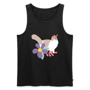 Ragdoll Katzen- und Blumenkrone - Männer Premium Bio Tank Top - Schwarz - Vorne - AI Model Male 178 light (178cm)