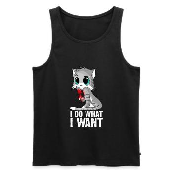 Ich mache was ich will Mörderische süße Katze Ex Freundin - Männer Premium Bio Tank Top - Schwarz - Vorne - Michal (187cm)