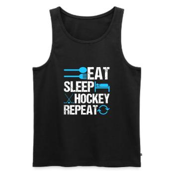 Eat Sleep Hockey Répétition Icône Graphique Cool - Débardeur bio Premium Homme - noir - Devant - Michal (187cm)