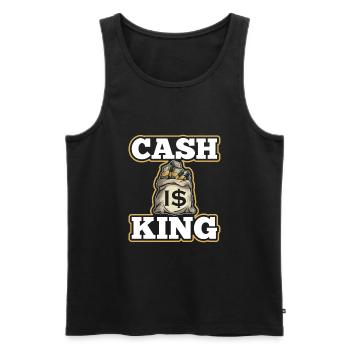 Cash Is King Dollar Money Bag Entrepreneur - Débardeur bio Premium Homme - noir - Devant - AI Model Male 178 light (178cm)