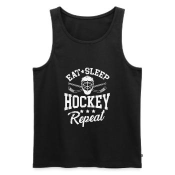 Cool Eat Sleep Hockey Répétition du joueur entraîneur de gardien de but - Débardeur bio Premium Homme - noir - Devant - Michal (187cm)