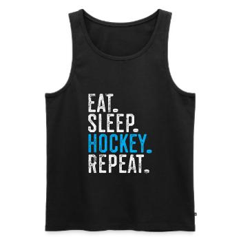 Eat Sleep Hockey Répéter Hockeydays Amant de hockey - Débardeur bio Premium Homme - noir - Devant - Michal (187cm)