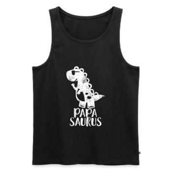 PapaSaurus Meilleur papa Papa Saurus DaddySaurus - Débardeur bio Premium Homme - noir - Devant - AI Model Male 178 light (178cm)