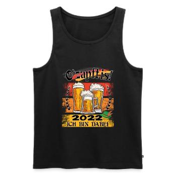 O`zapft is 2022 Ich bin dabei - Männer Premium Bio Tank Top - Schwarz - Vorne - AI Model Male 178 light (178cm)