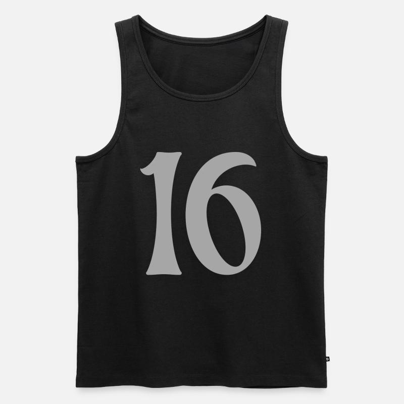 16 - Männer Premium Bio Tank Top - Schwarz