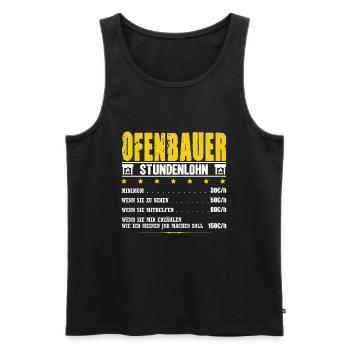 Ofenbauer Stundenlohn Ofensetzer Ofenbau Meister - Männer Premium Bio Tank Top - Schwarz - Vorne - AI Model Male 178 light (178cm)