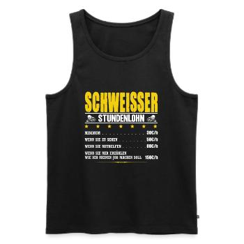 Schweisser Stundenlohn Metallbauer Schweiße - Männer Premium Bio Tank Top - Schwarz - Vorne - Michal (187cm)