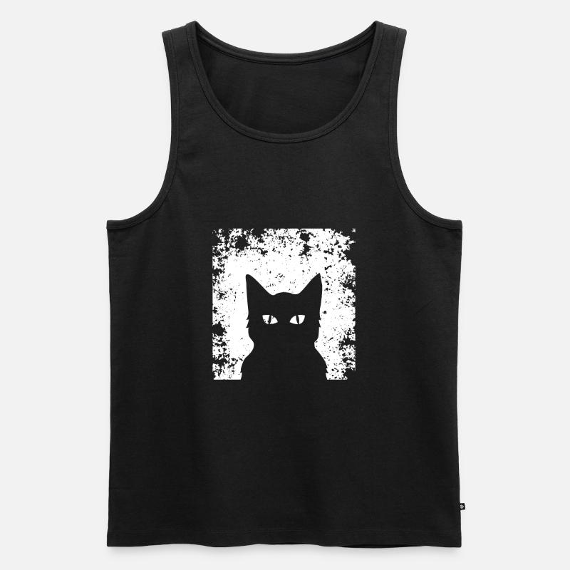 Tolle Katzen Silhouette ! Geschenkidee Katze - Männer Premium Bio Tank Top - Schwarz
