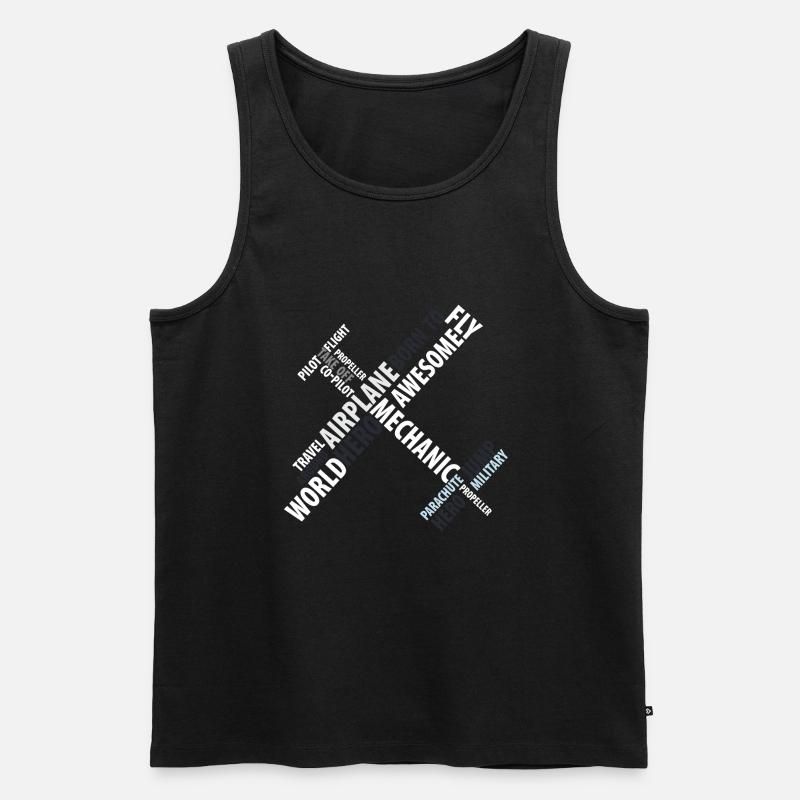 Flugzeug - Männer Premium Bio Tank Top - Schwarz